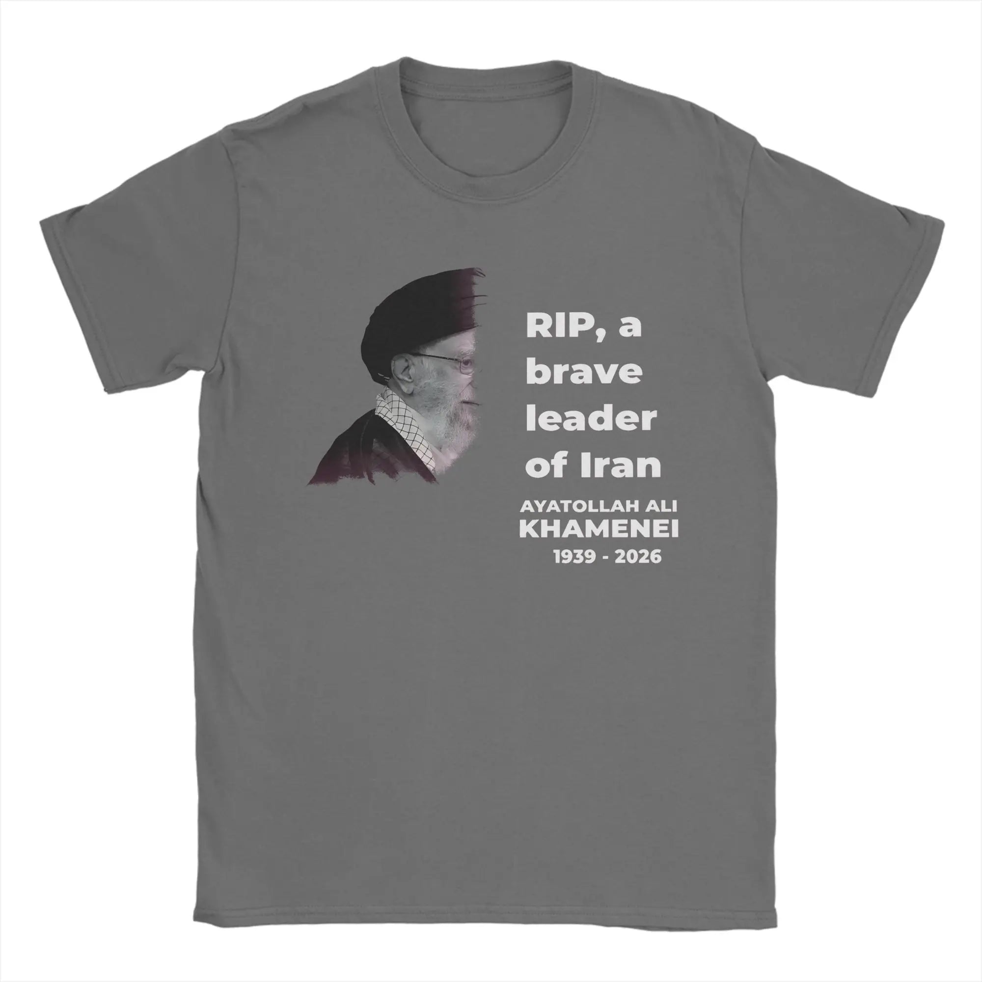 RIP Iran Ali Khamenei T-Shirt Summer Iranian Leader T-Shirts Pure Cotton Tee Shirt For Men's Short Sleeve Casual Top Tees