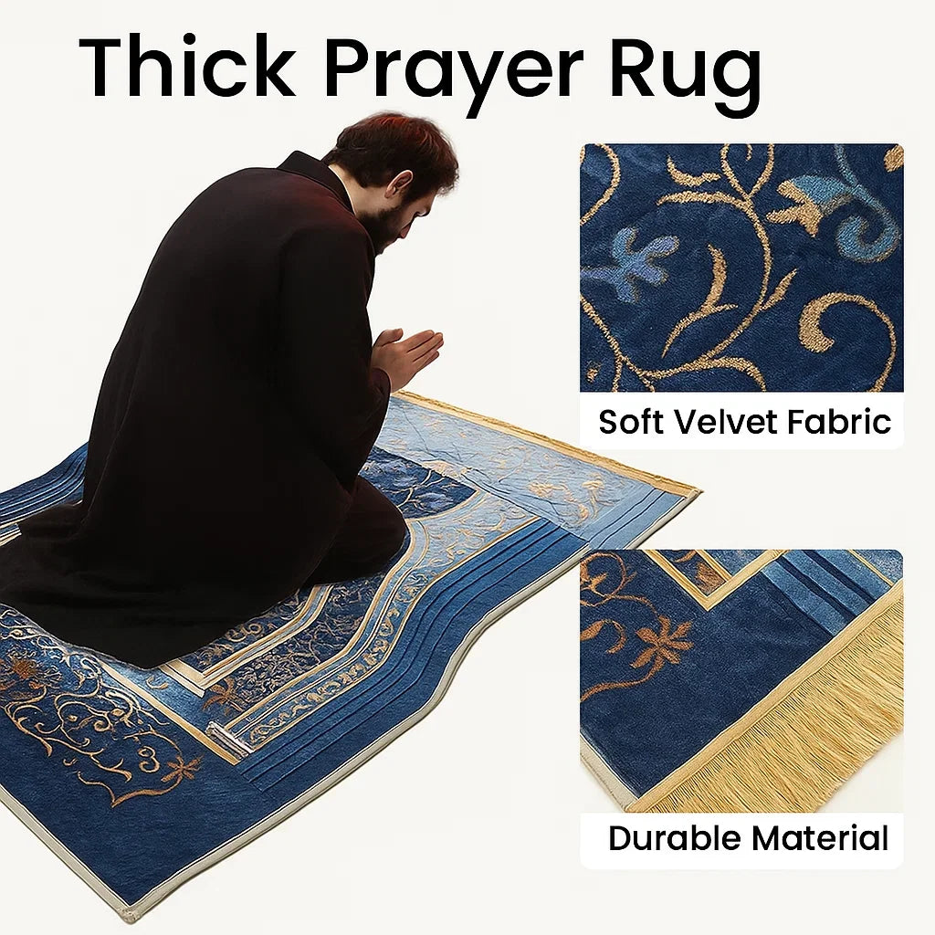 Prayer Rug Living Room Prayer Mat 70*110cm Muslim Islamic Prayer Rug, Carpet Mat, Kneeling Poly Mat with Vintage Pattern, Tassel