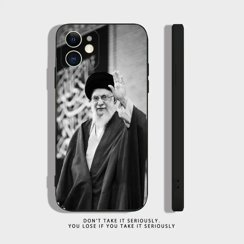 Peace Be Upon Him K-Khamenei I-Iran Phone Case For iPhone 17,16,15,14,13,12,11,X,XR,XS,Plus,Mini,Pro,Max black Shockproof Cover