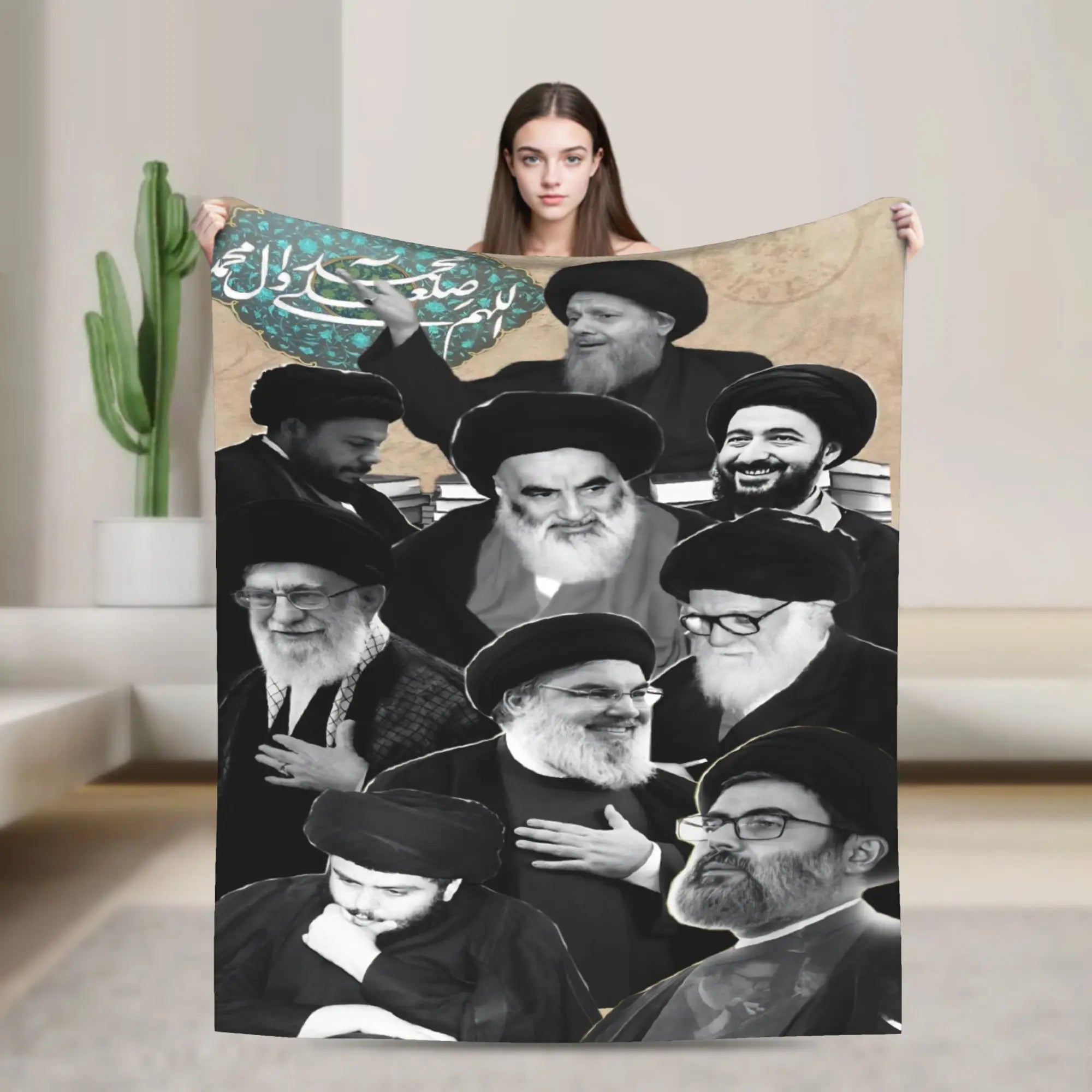 Soft Warm Blanket Ayatollah Sayyed Ali Khamenei Iranian Leader Throw Blanket  Flannel Bedspread For Couch Chair Sofa Bed Cover