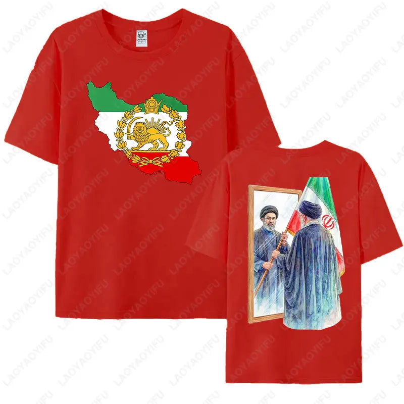 2026 Mojtaba Khamenei Inherit Iran Supreme Leader Graphic T-shirt Iran Flag Cultural Shirt Men Women Cotton Short-sleeve Tops