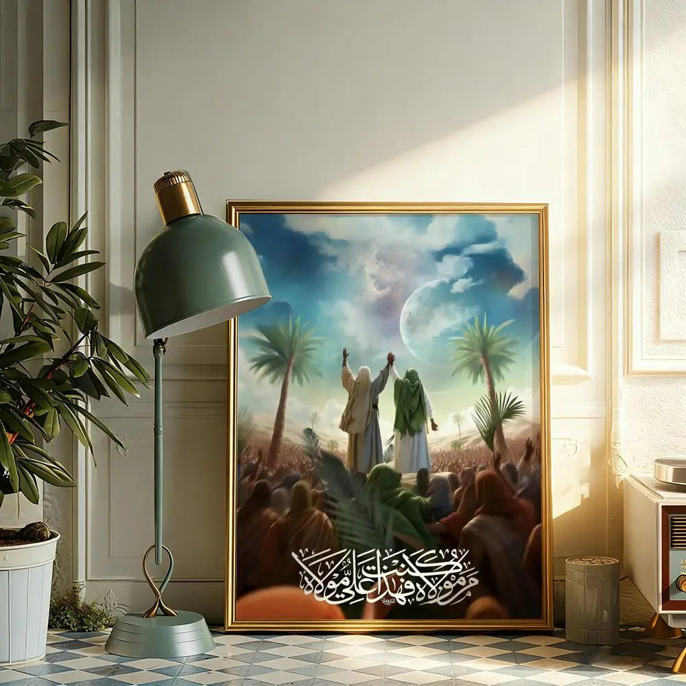 Imam Hussain Ali Painting Calligraphy Canvas Poster Wall Art Print Home Decor
