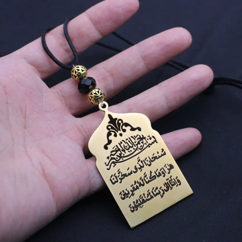 Islam Car Hanging Safar Dua for cars stainless steel car pendant