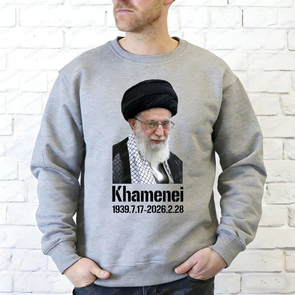 RIP Ayatollah Khomeini 1939-2026.2.28 Man Hoodies Memorialization Khamenei Tops Ayatollah Supreme Leader of Iran Sweatshirts
