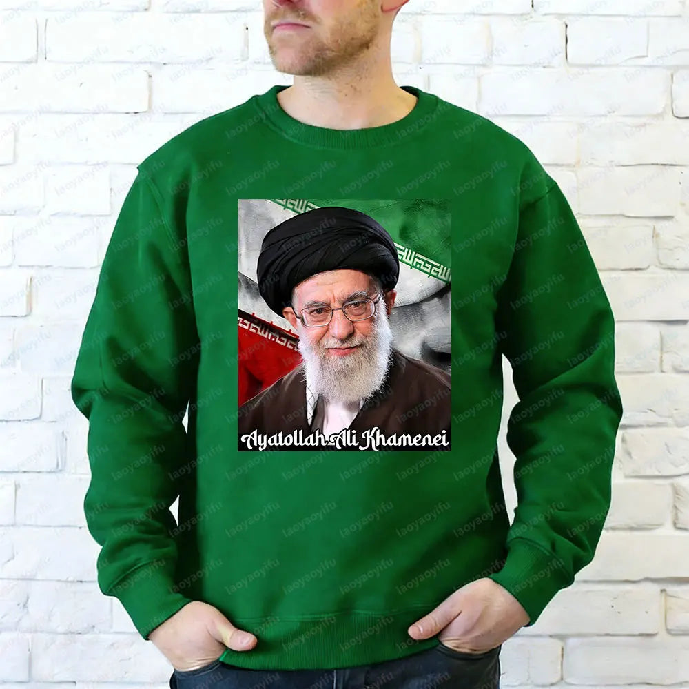 2026 Ayatollah Khomeini Baju Kaos Distro Man Hoodies Tokoh Iran Ali Khamenei TopsAyatollah Supreme Leader of Iran Sweatshirts