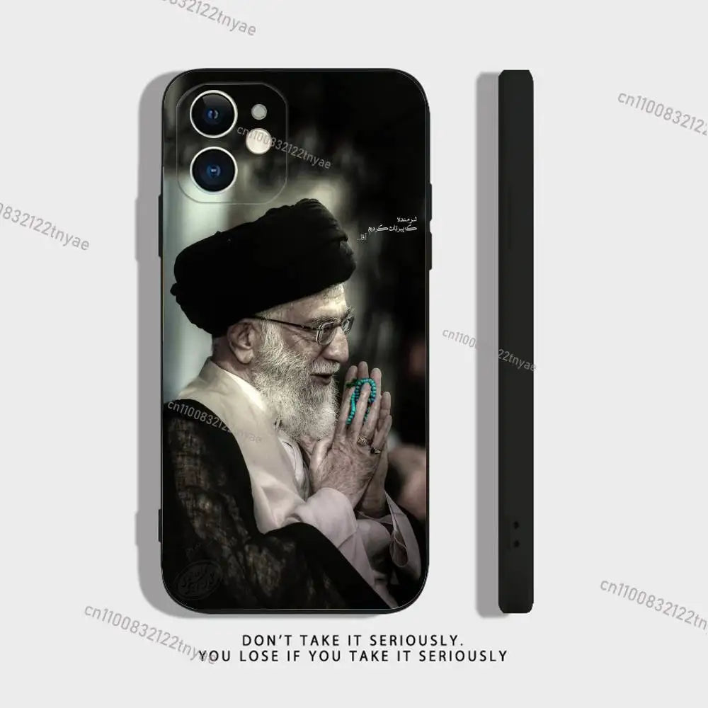 Peace Be Upon Him K-Khamenei I-Iran Phone Case For iPhone 17,16,15,14,13,12,11,X,XR,XS,Plus,Mini,Pro,Max black Shockproof Cover