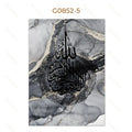 Islamic Calligraphy Poster Prints Black Gray Gold Marble Canvas Painting Ayat AlKursi Quran Muslim Wall Art Picture Home Decor