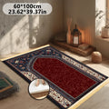 VIKAMA Muslim Prayer Mat, Soft Memory Foam Red And Blue Traditional Pattern Islamic Prayer Rug, Portable Travel Prayer Carpet