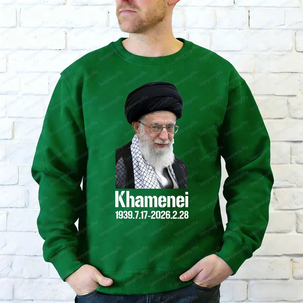 RIP Ayatollah Khomeini 1939-2026.2.28 Man Hoodies Memorialization Khamenei Tops Ayatollah Supreme Leader of Iran Sweatshirts