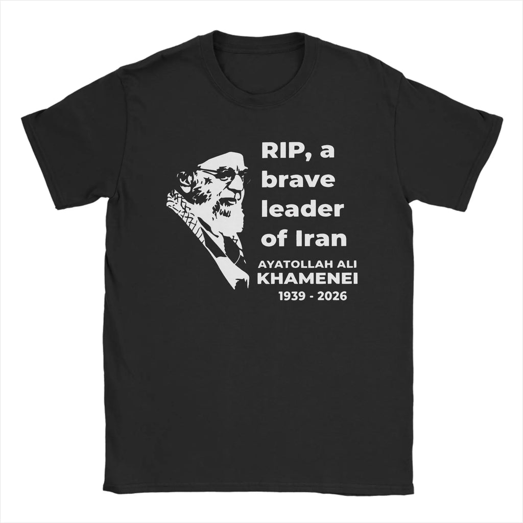 Men Women Printed RIP Iran Ayatollah Ali Khamenei 1939 - 2026  T Shirt Tee 100% Cotton  T-shirts Clothing