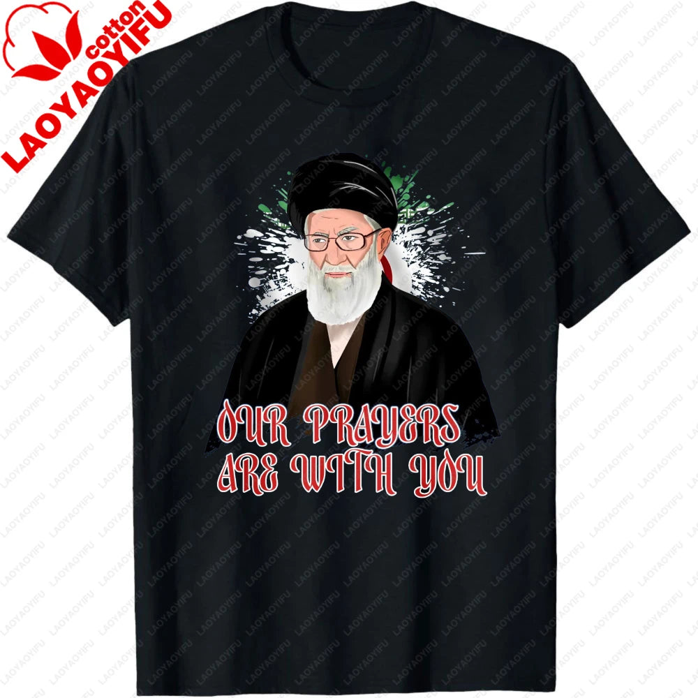 Ali Khamenei T-Shirt Iranian Heritage Solidarity Jumper Peace Memorial Top Men Clothes Pattern Printed Tops Summer Shirt