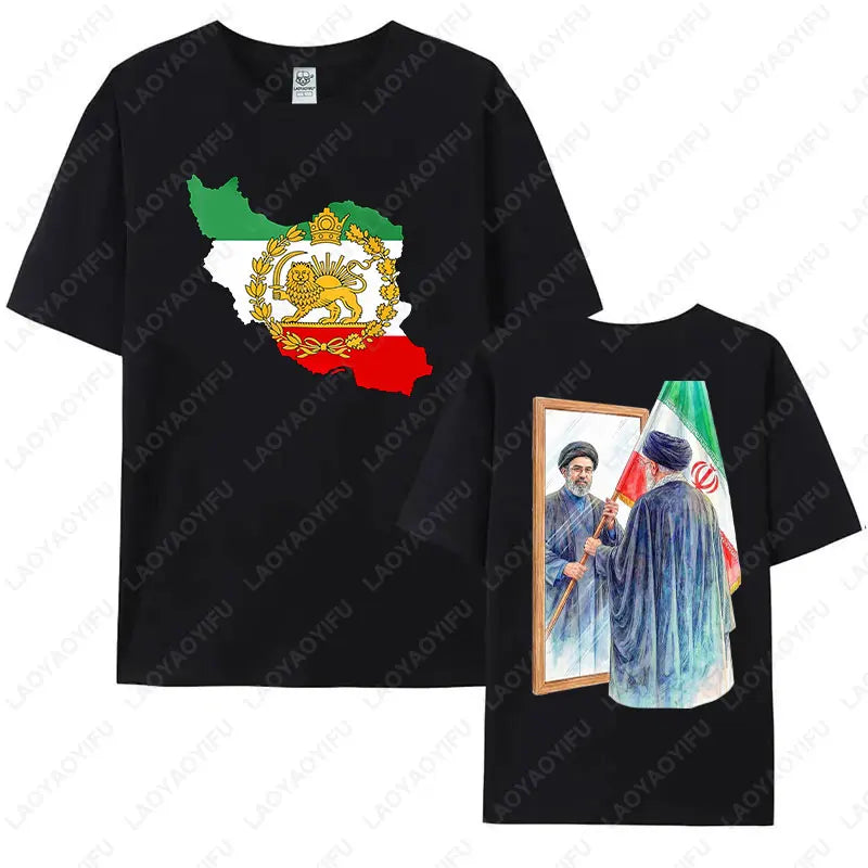 2026 Mojtaba Khamenei Inherit Iran Supreme Leader Graphic T-shirt Iran Flag Cultural Shirt Men Women Cotton Short-sleeve Tops