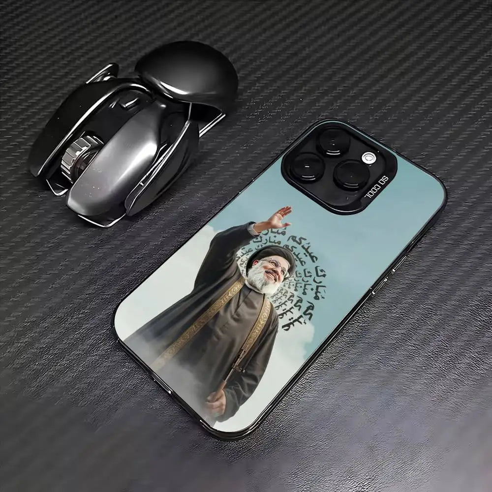 H-Hassan N-Nasrallah Phone Case For iPhone 17,16,15,14,13,12,11 Plus,Pro Max,Colored Silver Phone Case
