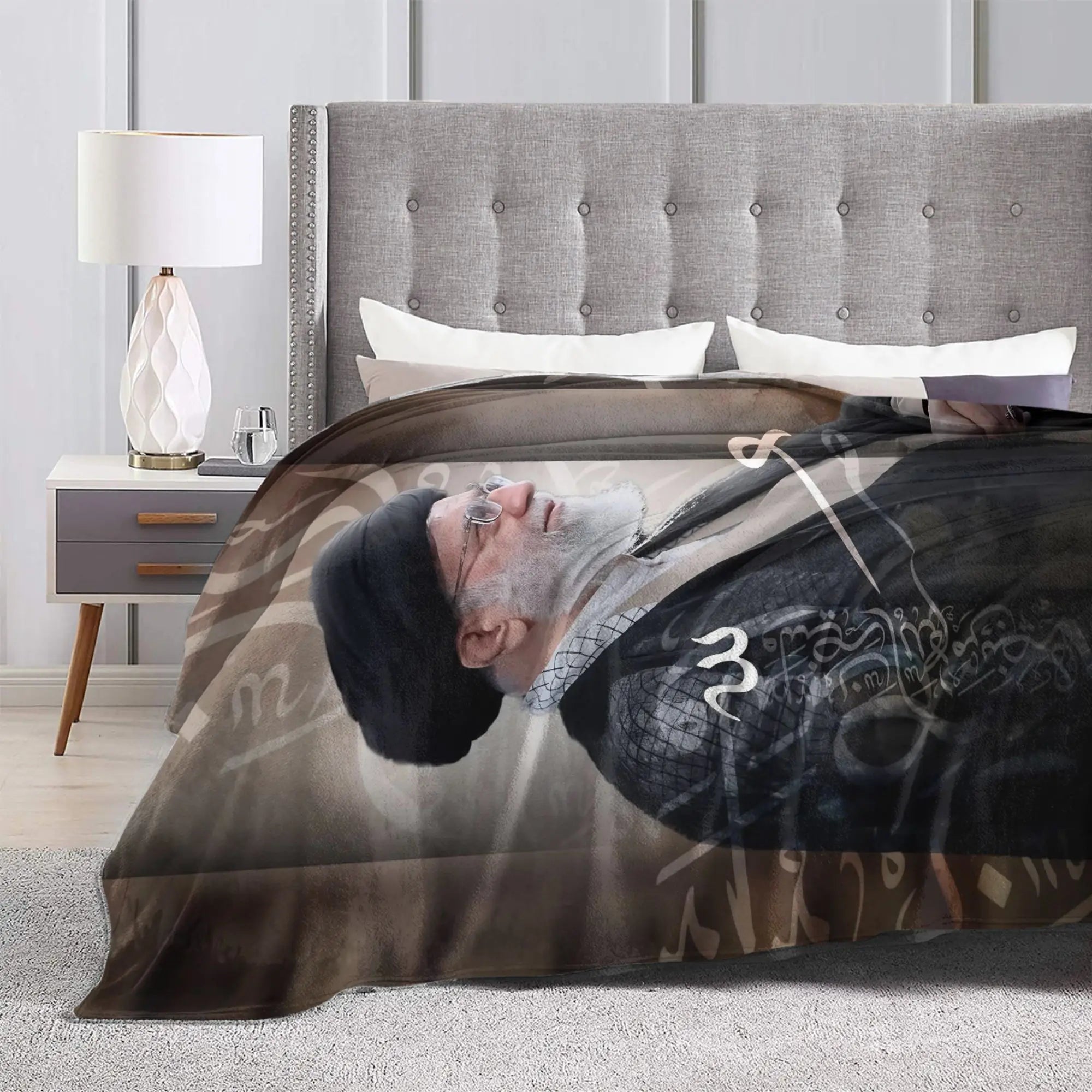 Ayatollah Sayyed Ali Khamenei Iranian Leader Blanket Aesthetic Throw Blanket Home Decor Flannel Bedspread Sofa Bed Cover