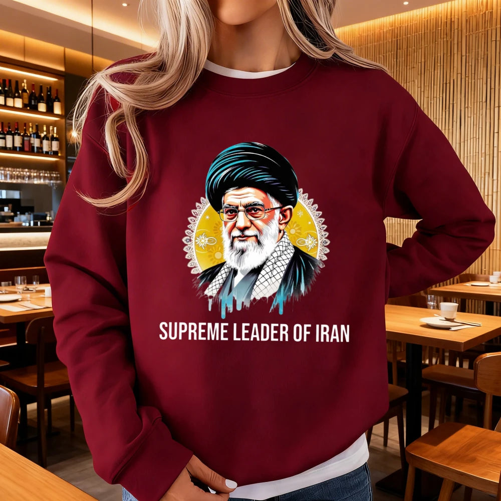 Ali Khamenei Supreme Leader of Iran Womenpullover Iranian Heritage Solidarity Winter Long-sleeved Sweater No War with Iran Tees
