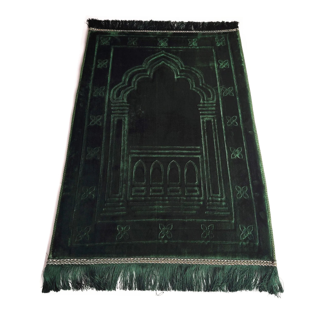 Memory Foam Prayer Mat Luxury Large Muslim Prayer rug Padded Very Thick Janamaz Sajadah for Men Women for Eid Ramadan