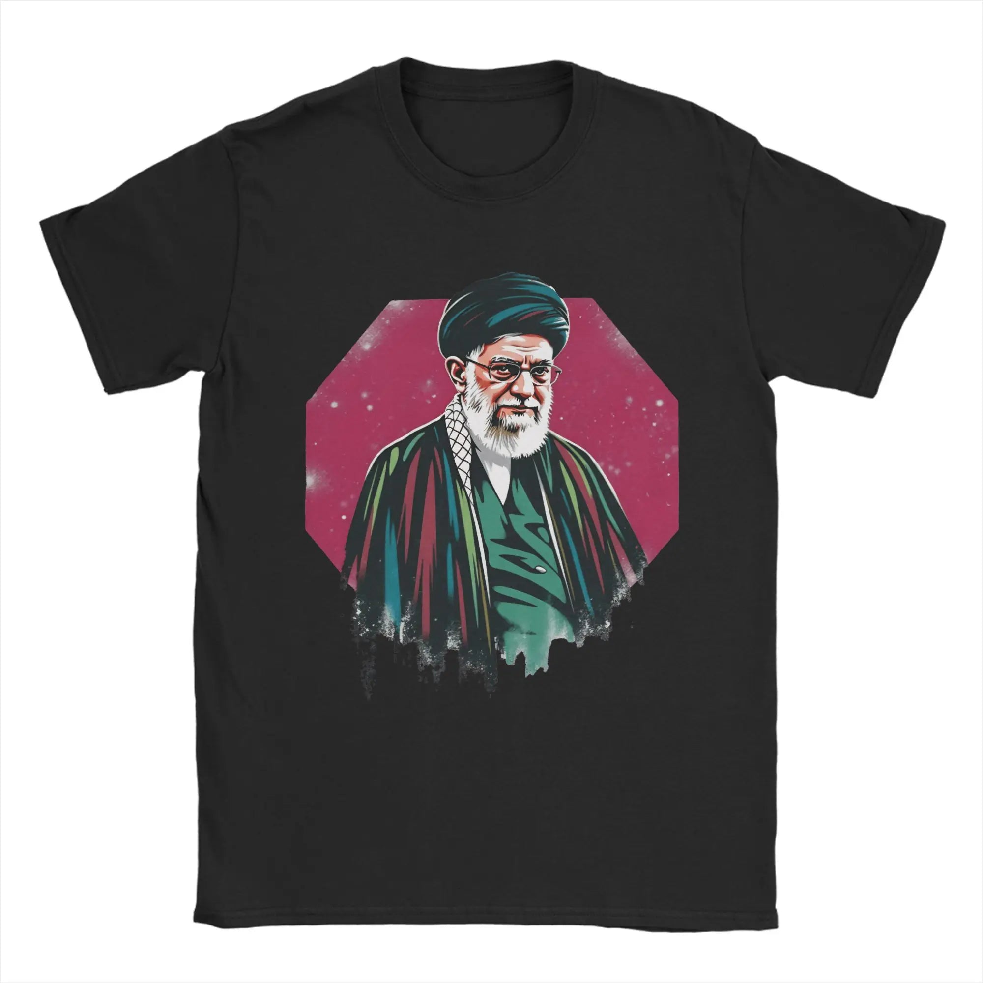 Vintage T Shirt Summer Ali Khamenei Fashion T Shirts  Pure Cotton Tee Shirt for Men's Y2K Retro Wholesale Short Sleeve Tops