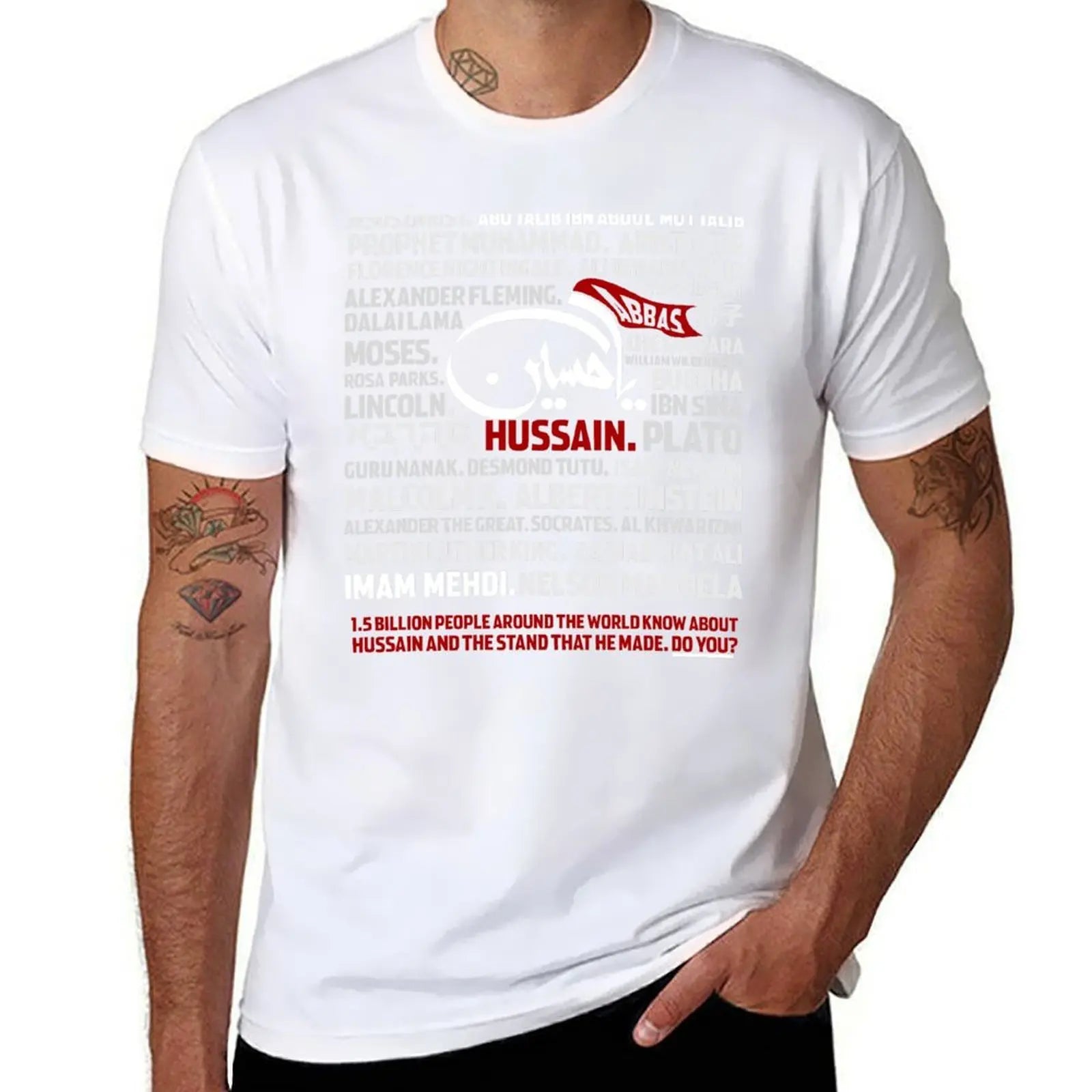 Hussain! Ya T-Shirt Large Size Casual Short Sleeve Top