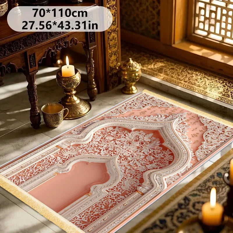 VIKAMA Minimalist Neutral Prayer Mat Modern Prayer Room Mat Foldable Portable Carpet for Indoor & Outdoor Use