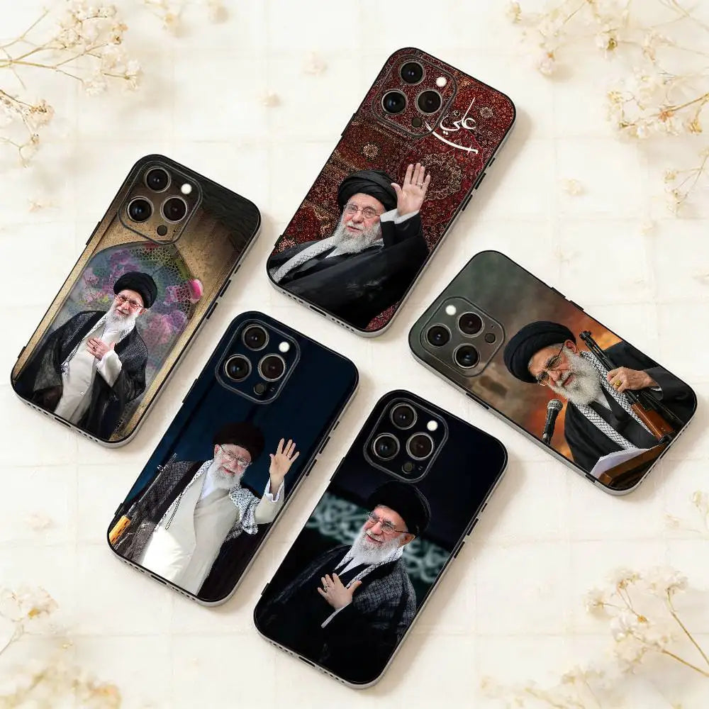 Ali Khamenei  Phone Case For iPhone 17,16,15,14,13,12,11 Plus,Pro Max,XS,Soft Silicone Black Cover