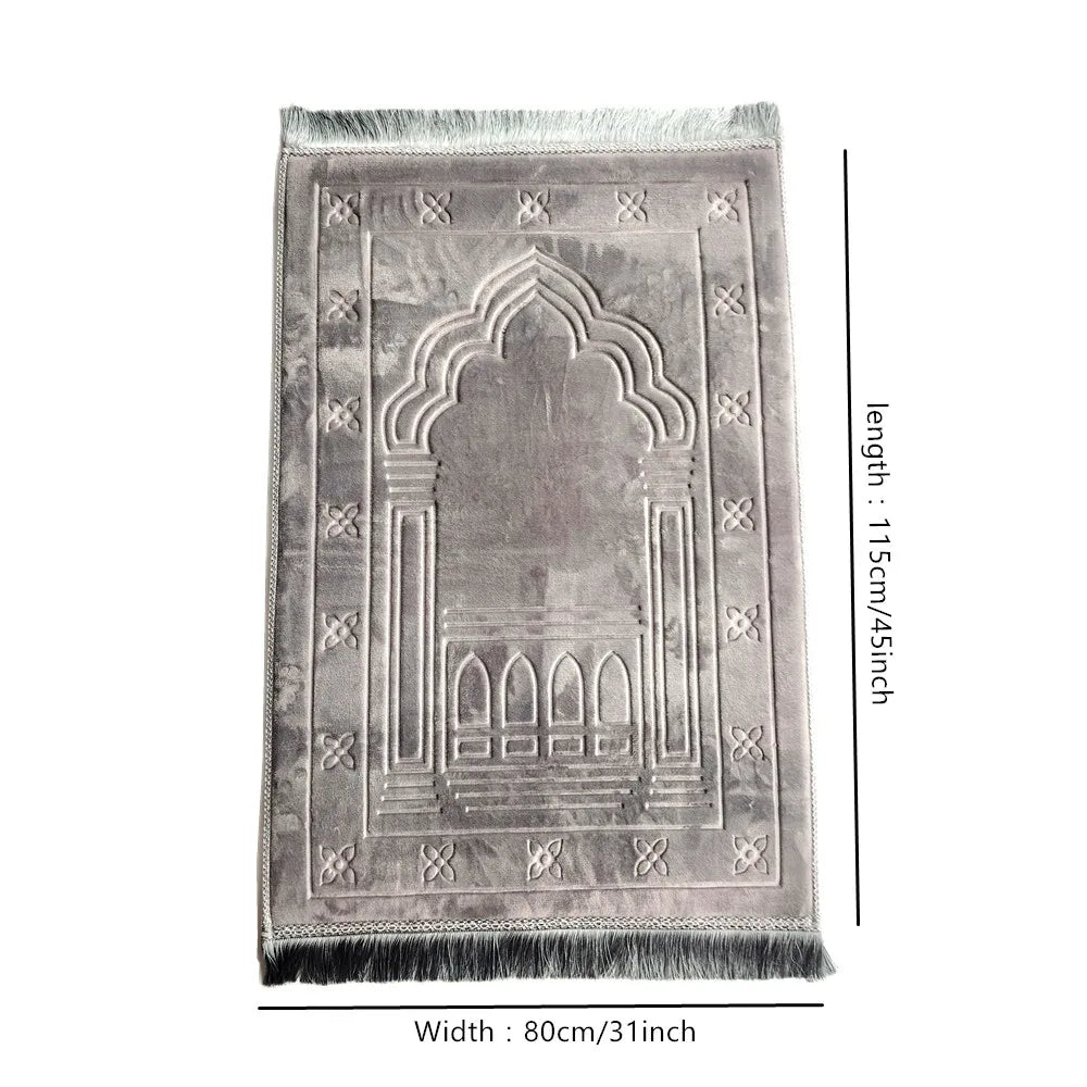 Memory Foam Prayer Mat Luxury Large Muslim Prayer rug Padded Very Thick Janamaz Sajadah for Men Women for Eid Ramadan
