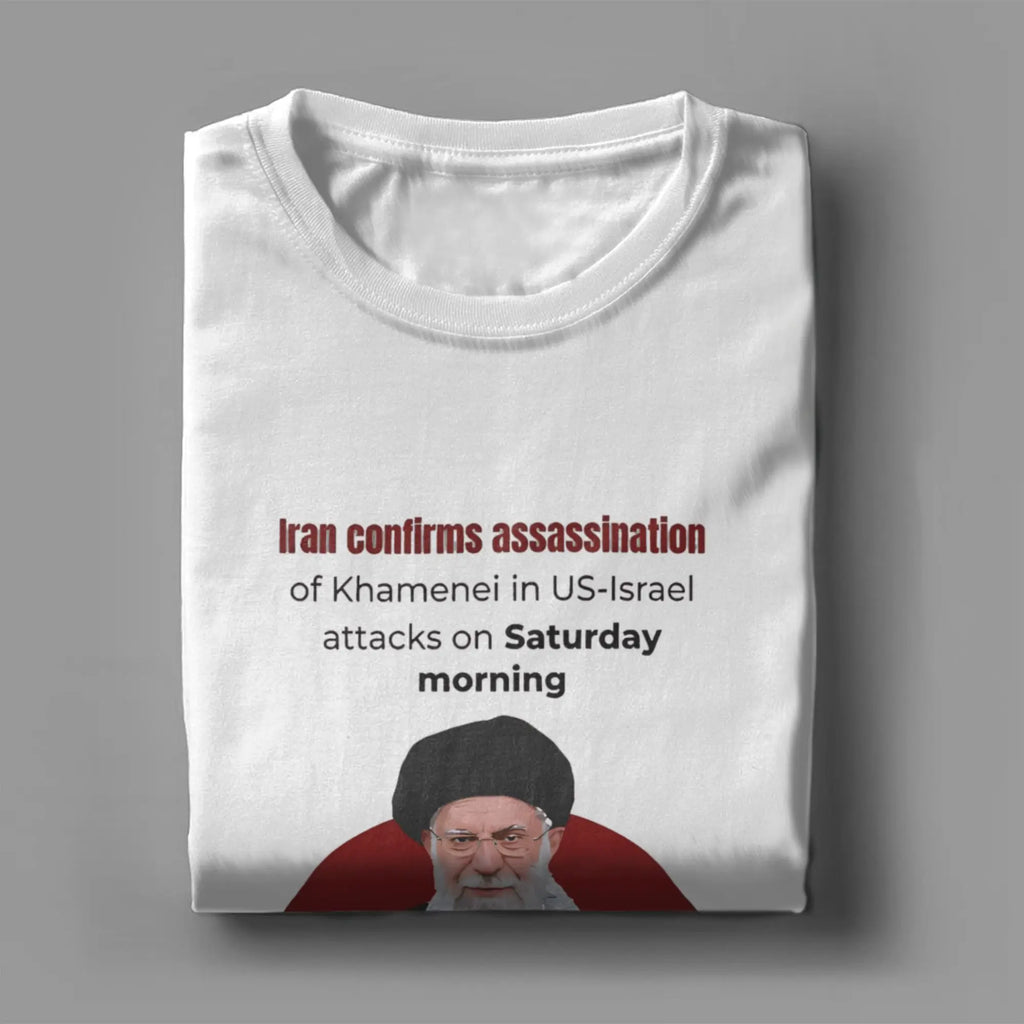 Mens Womens RIP Iran Ayatollah Ali Khamenei 1939 - 2026  T Shirt 100% Cotton Printed T-Shirt  Top Clothing