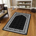 Muslim Prayer Mat Black Carpet for Living Room Sofa Rug Home Decor Bedroom Bedside Rug Lounge Hallway Floor Mat Doormat Washable