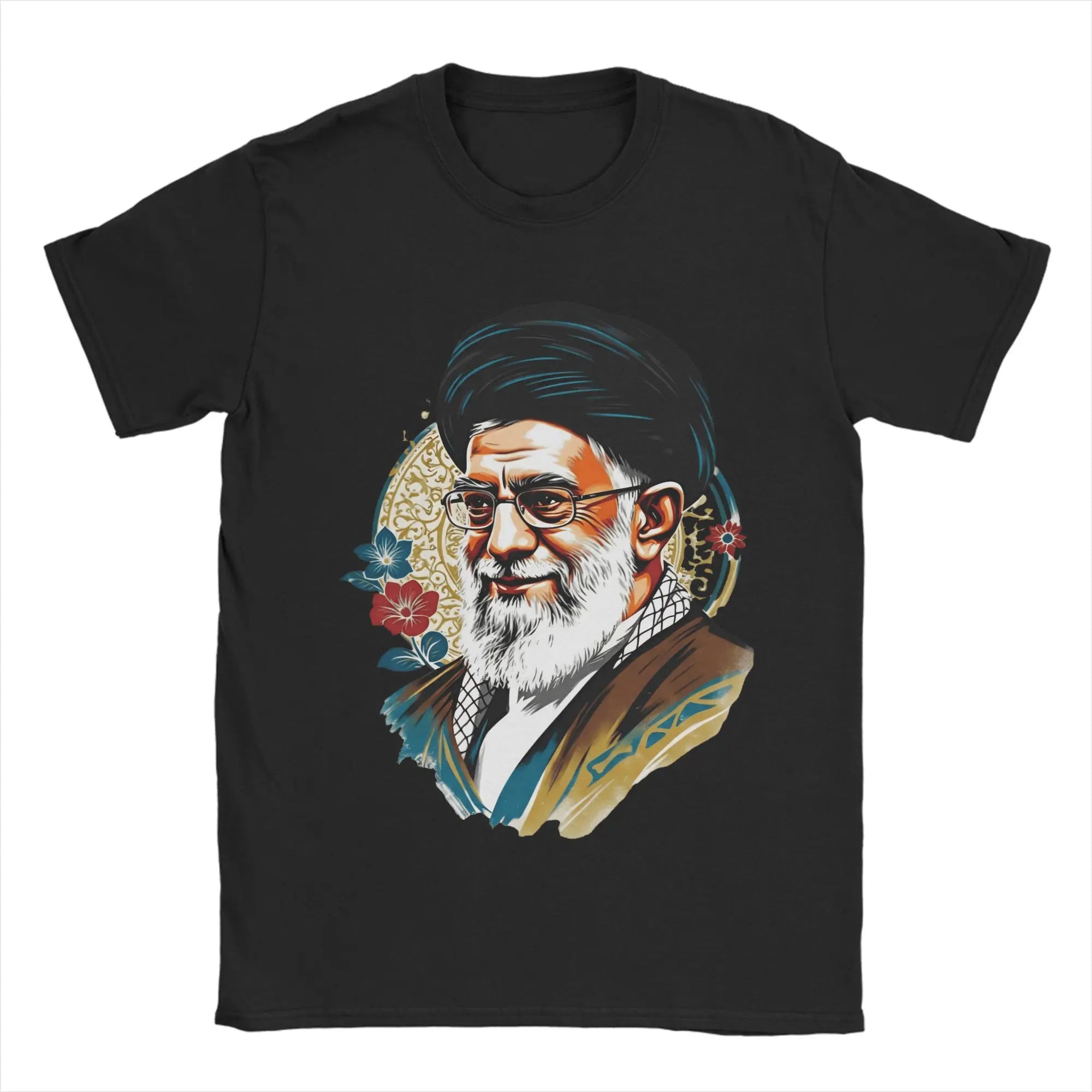 Vintage T Shirt Summer Ali Khamenei Fashion T Shirts  Pure Cotton Tee Shirt for Men's Y2K Retro Wholesale Short Sleeve Tops