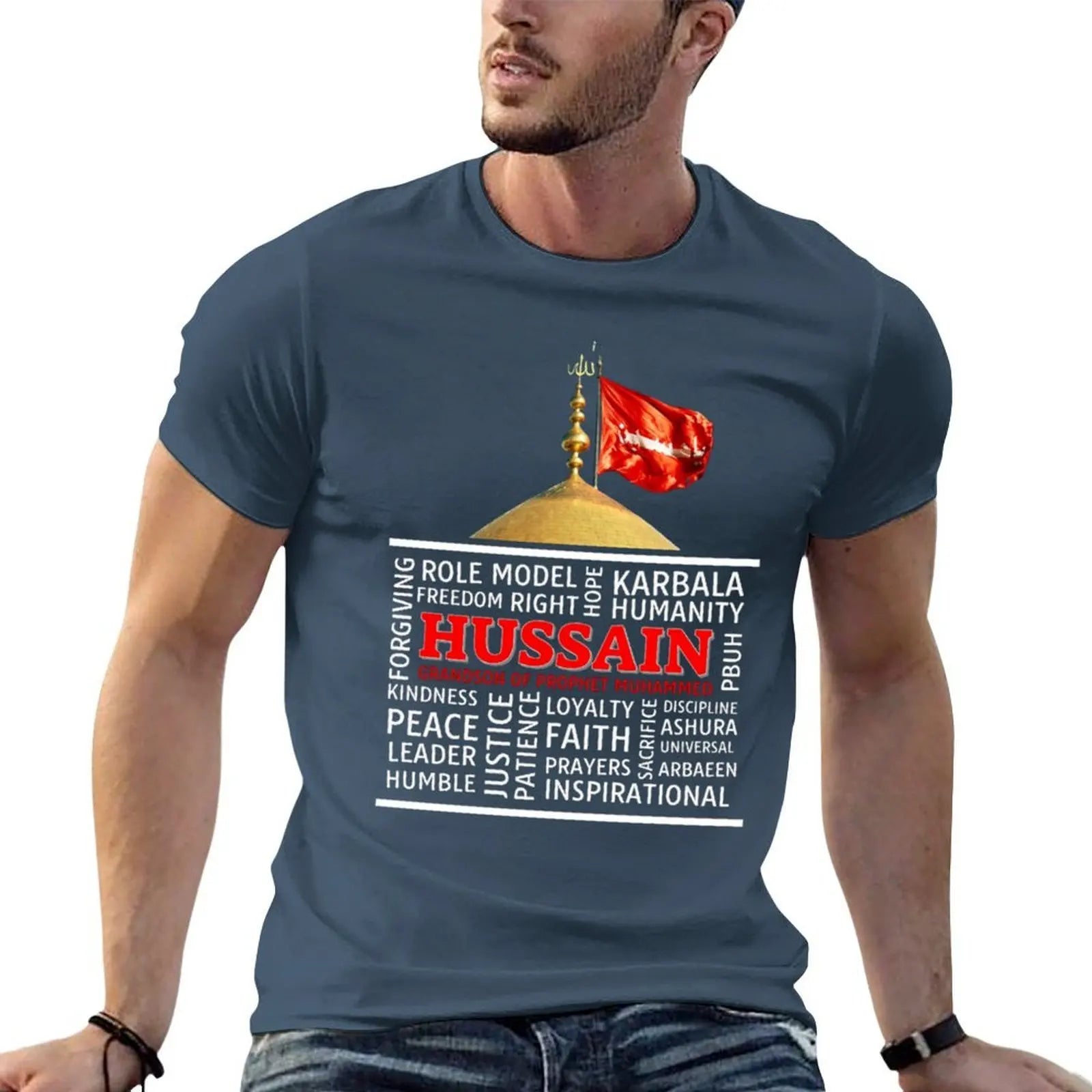 Labbaik Ya Hussain a Labbaik Ya Hussain a Labbaik Ya Hussain (1) T-Shirt t shirt for man 100 percent cotton T-Shirt