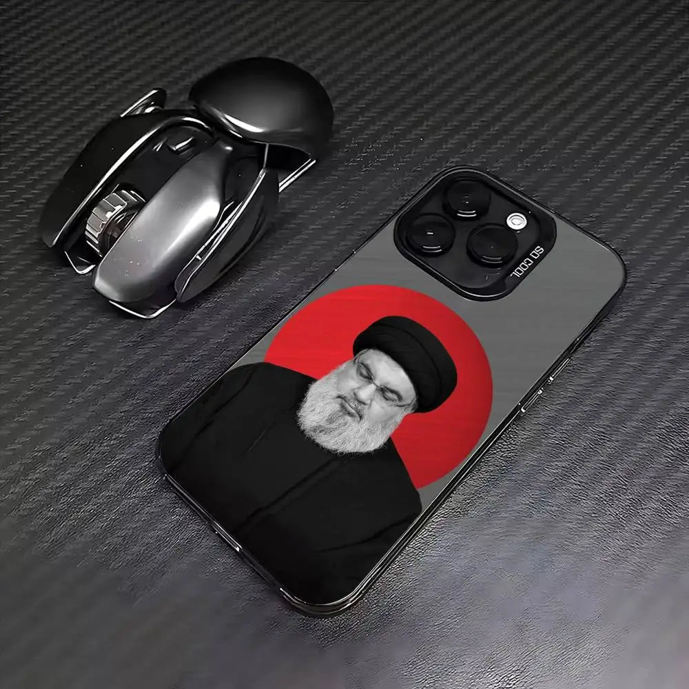 H-Hassan N-Nasrallah Phone Case For iPhone 17,16,15,14,13,12,11 Plus,Pro Max,Colored Silver Phone Case
