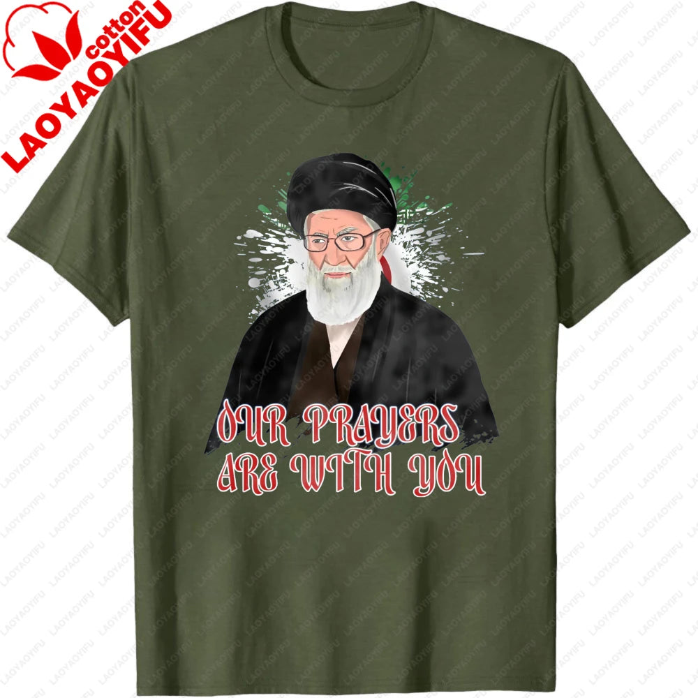 Ali Khamenei T-Shirt Iranian Heritage Solidarity Jumper Peace Memorial Top Men Clothes Pattern Printed Tops Summer Shirt