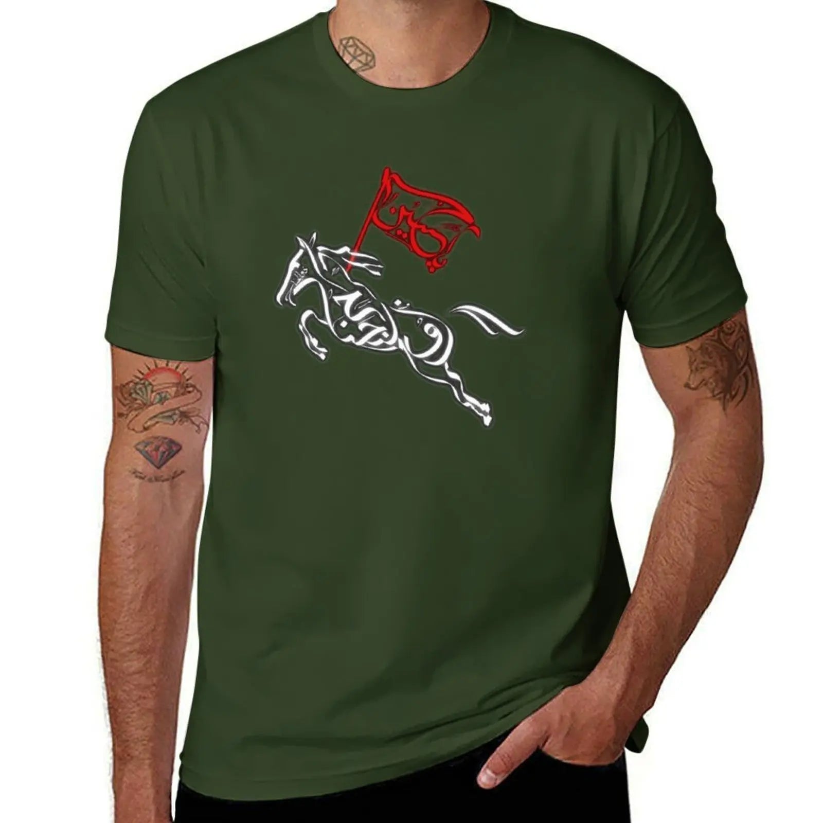 Labaik ya hussain T-Shirt summer tops boys whites quick-drying tees mens white t shirts