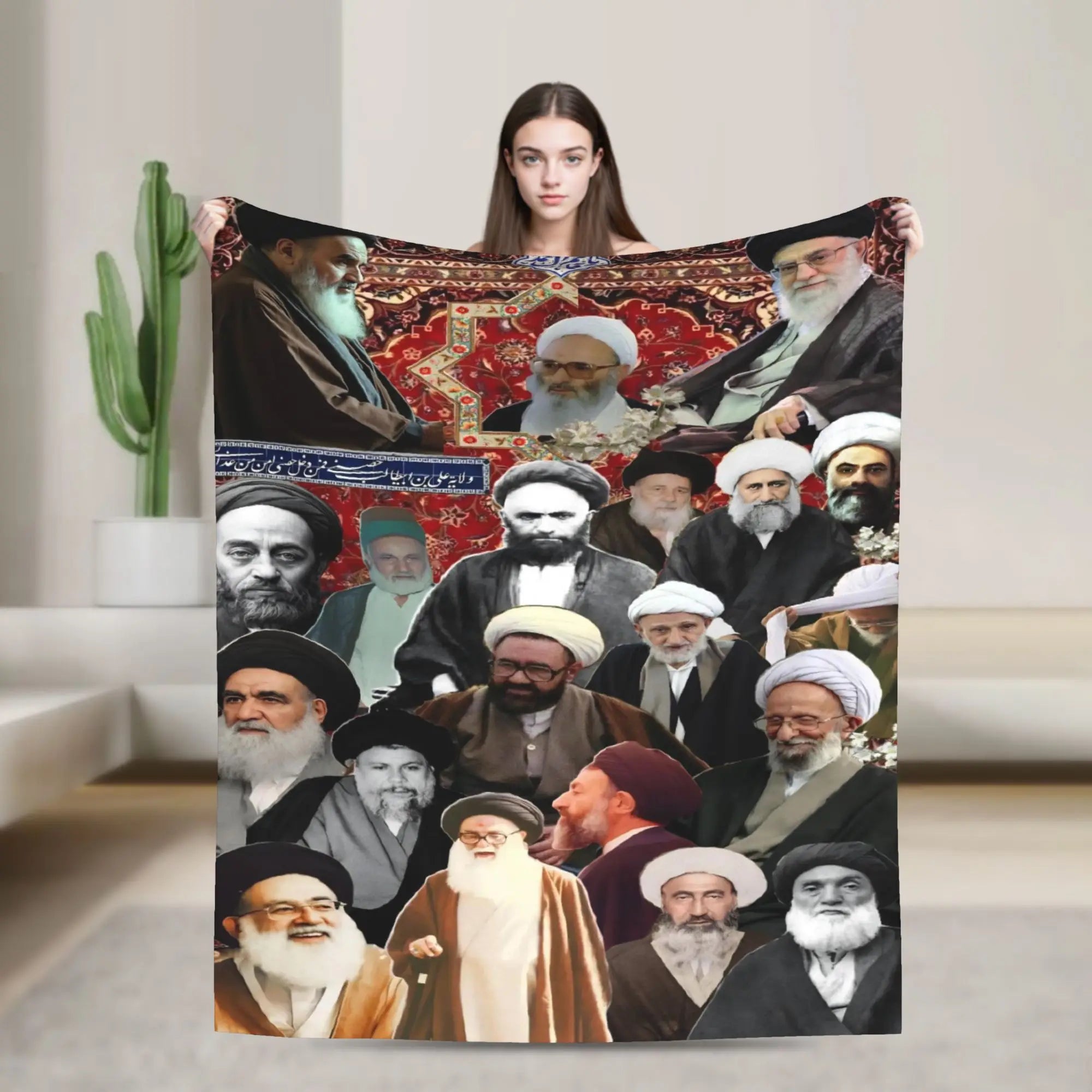Ayatollah Sayyed Ali Khamenei Iranian Leader Blanket Aesthetic Throw Blanket Home Decor Flannel Bedspread Sofa Bed Cover
