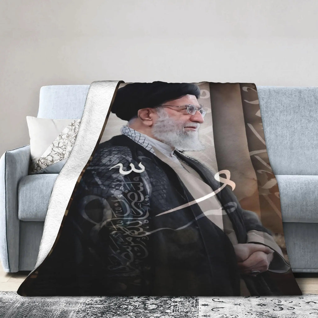 Ayatollah Sayyed Ali Khamenei Iranian Leader Blanket Aesthetic Throw Blanket Home Decor Flannel Bedspread Sofa Bed Cover