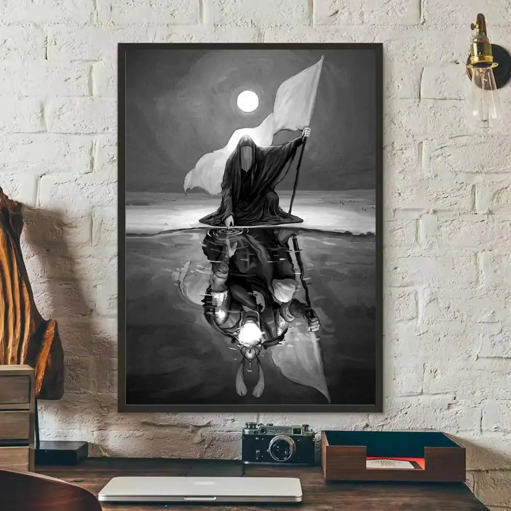 Imam Hussain Ali art anime Painting Calligraphy Anti-wrinkle Canvas Poster Wall Art Print Home Decor