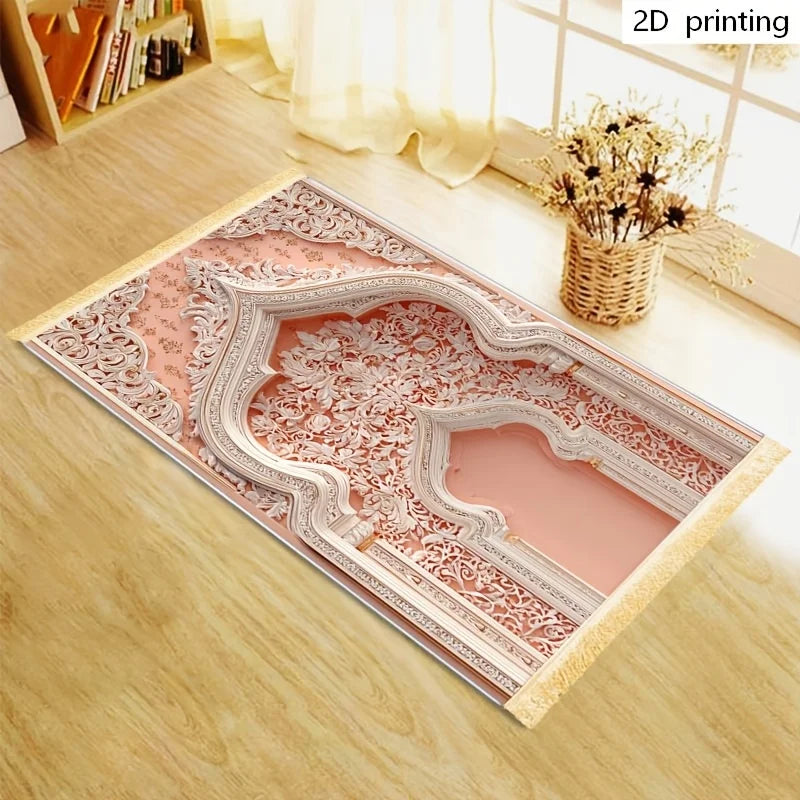 VIKAMA Minimalist Neutral Prayer Mat Modern Prayer Room Mat Foldable Portable Carpet for Indoor & Outdoor Use