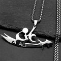 YA ALI Islamic Imam Ali Zulfiqar Sword Pendant Necklace for Women Men Stainless Steel Gold Color Quran Amulet Chain Jewelry