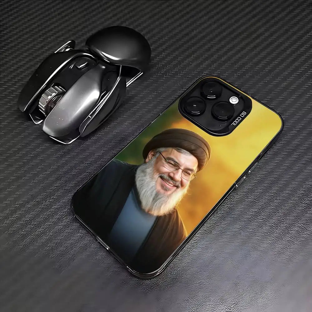 H-Hassan N-Nasrallah Phone Case For iPhone 17,16,15,14,13,12,11 Plus,Pro Max,Colored Silver Phone Case