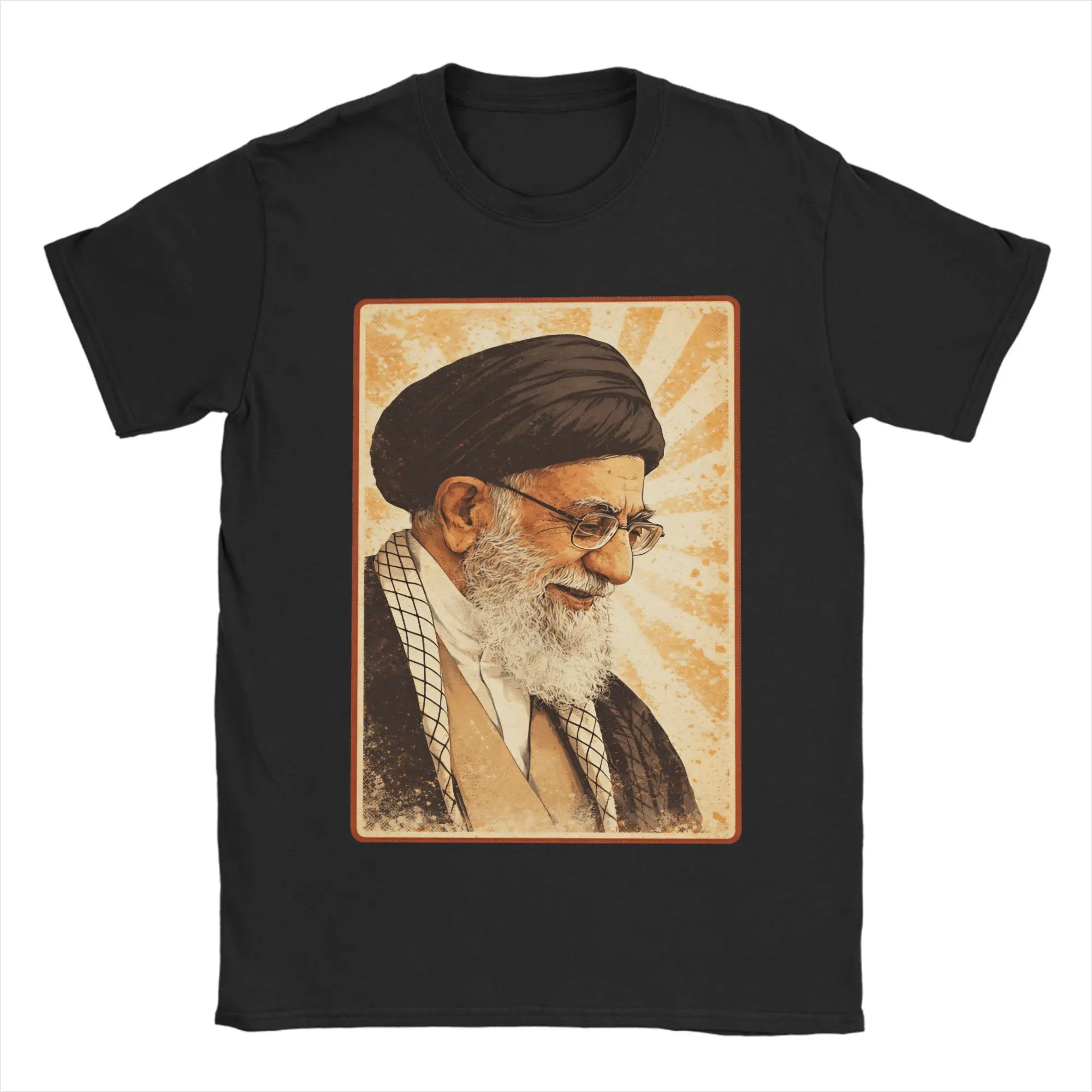 Vintage T Shirt Summer Ali Khamenei Fashion T Shirts  Pure Cotton Tee Shirt for Men's Y2K Retro Wholesale Short Sleeve Tops