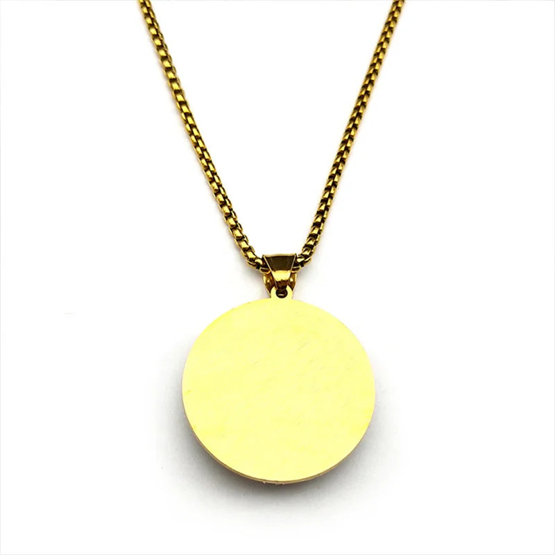 Islamic Imam Ali Zulfiqar Sword Quarn Pendant Necklace for Women Men Stainless Steel Gold Color Arabic Muslim Chain Jewelry