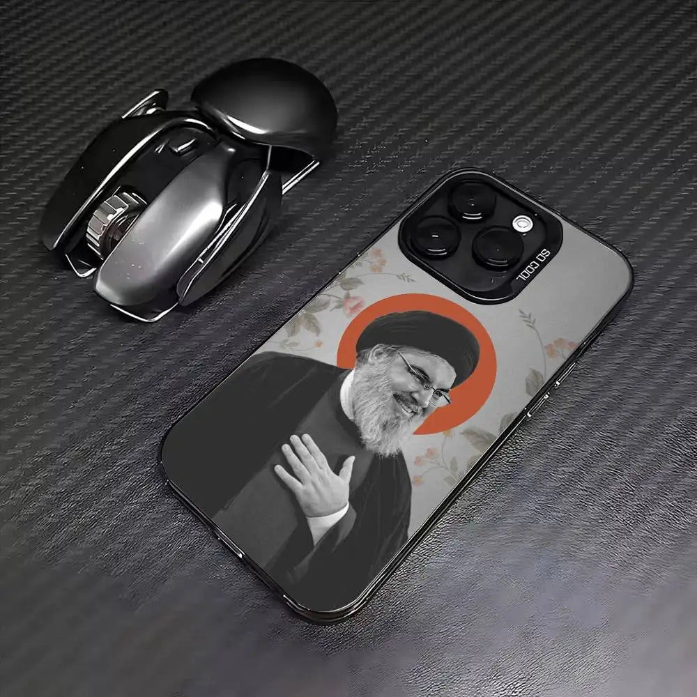 H-Hassan N-Nasrallah Phone Case For iPhone 17,16,15,14,13,12,11 Plus,Pro Max,Colored Silver Phone Case