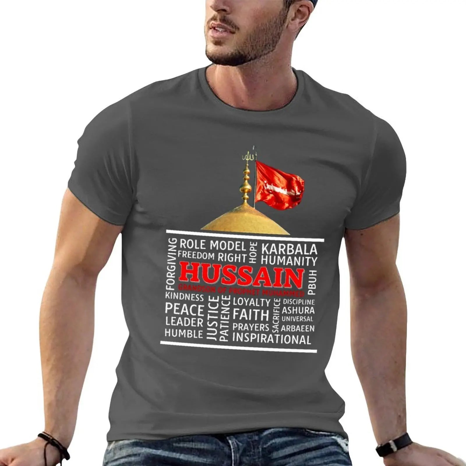 Labbaik Ya Hussain a Labbaik Ya Hussain a Labbaik Ya Hussain (1) T-Shirt t shirt for man 100 percent cotton T-Shirt