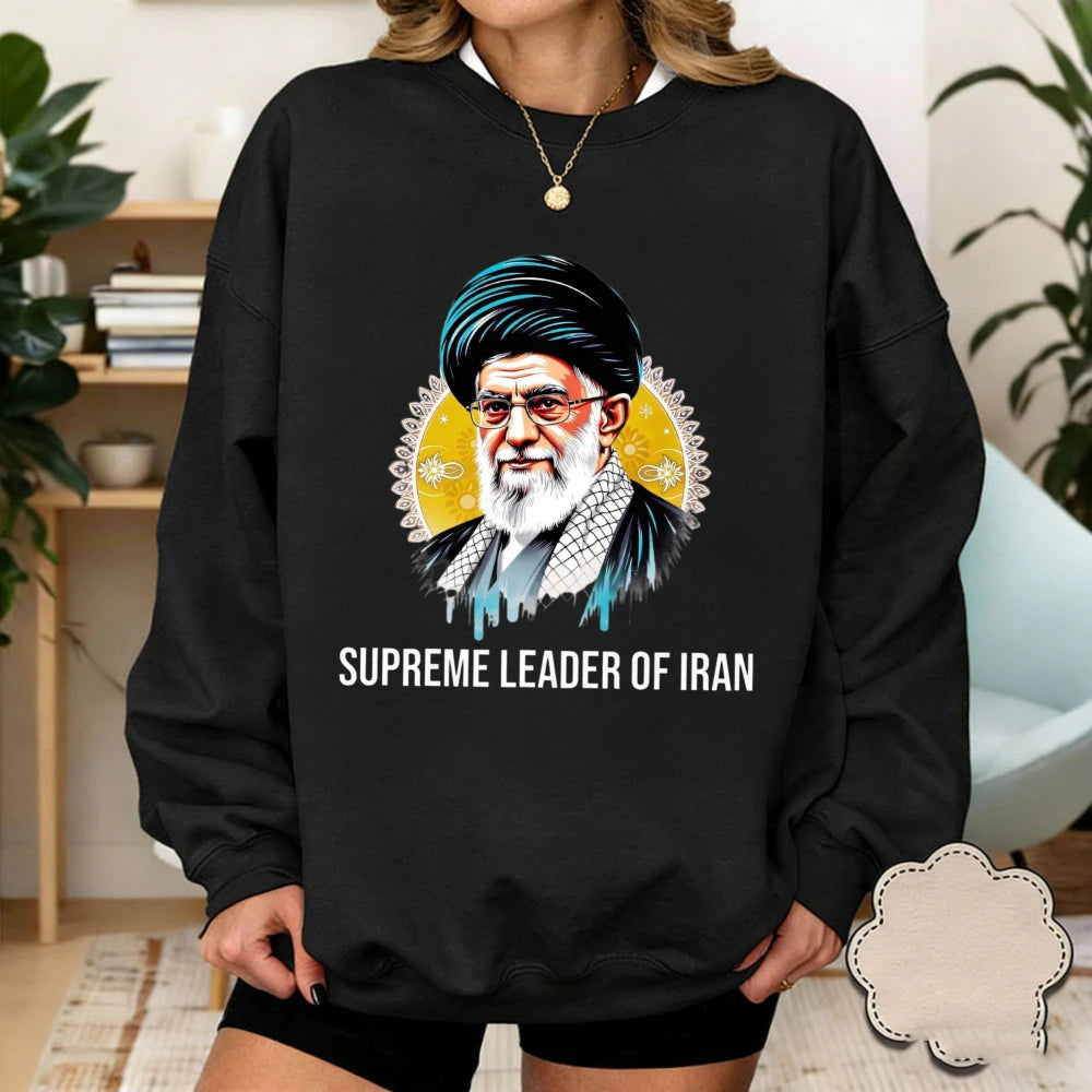 Ali Khamenei Supreme Leader of Iran Womenpullover Iranian Heritage Solidarity Winter Long-sleeved Sweater No War with Iran Tees