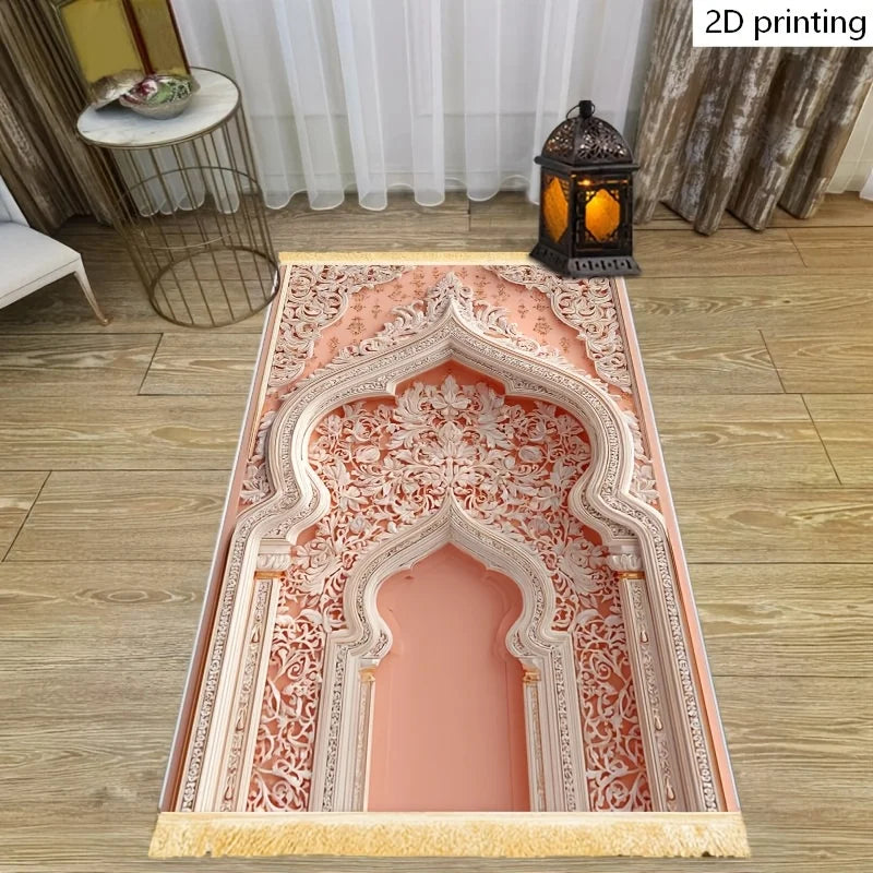 VIKAMA Minimalist Neutral Prayer Mat Modern Prayer Room Mat Foldable Portable Carpet for Indoor & Outdoor Use