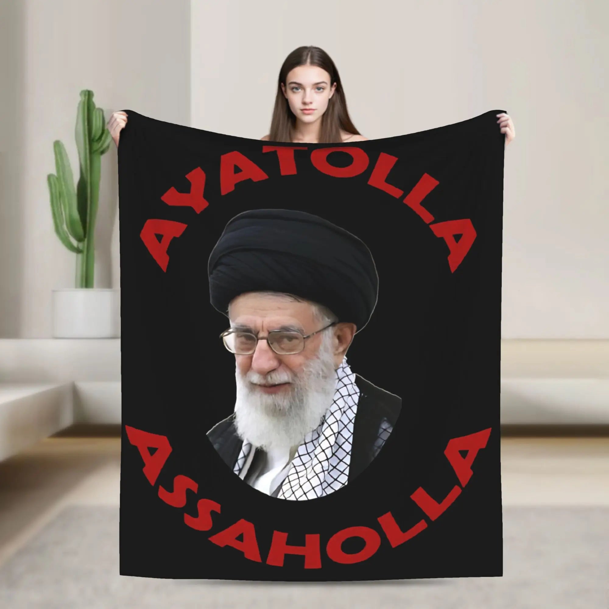 Ayatollah Sayyed Ali Khamenei Iranian Leader Blanket Aesthetic Throw Blanket Home Decor Flannel Bedspread Sofa Bed Cover