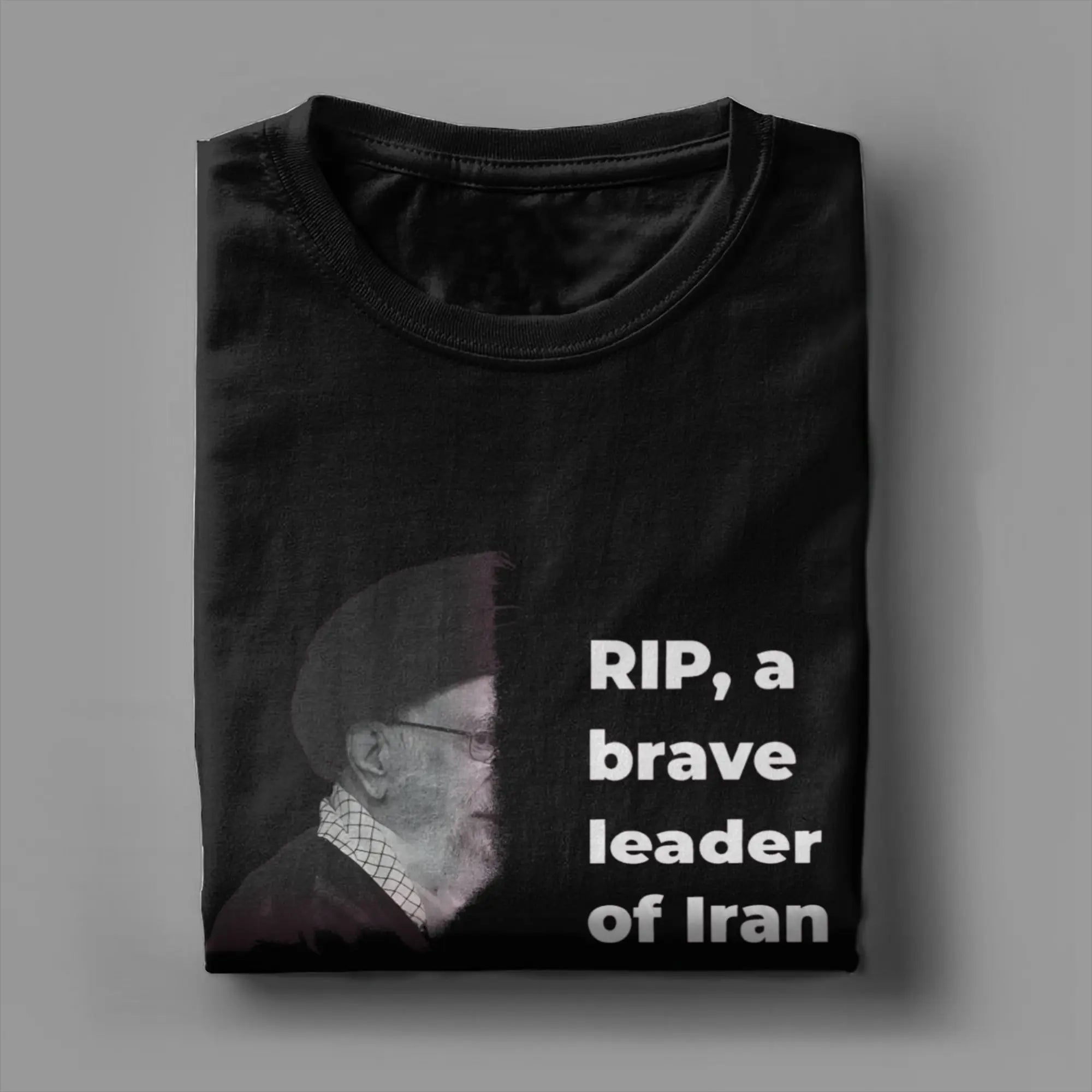 RIP Iran Ali Khamenei T-Shirt Summer Iranian Leader T-Shirts Pure Cotton Tee Shirt For Men's Short Sleeve Casual Top Tees