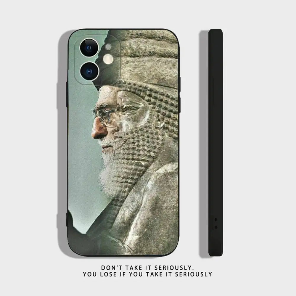 Peace Be Upon Him K-Khamenei I-Iran Phone Case For iPhone 17,16,15,14,13,12,11,X,XR,XS,Plus,Mini,Pro,Max black Shockproof Cover