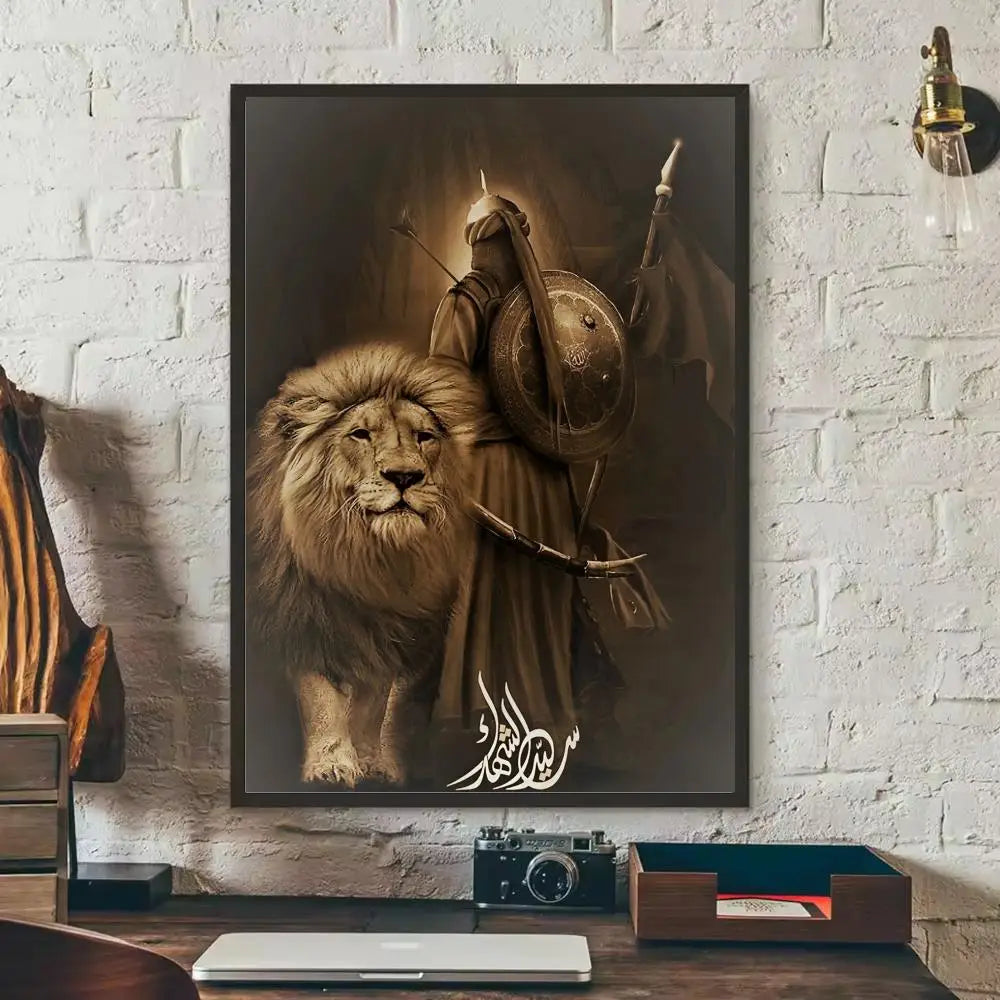 Imam Hussain Ali art anime Painting Calligraphy Anti-wrinkle Canvas Poster Wall Art Print Home Decor