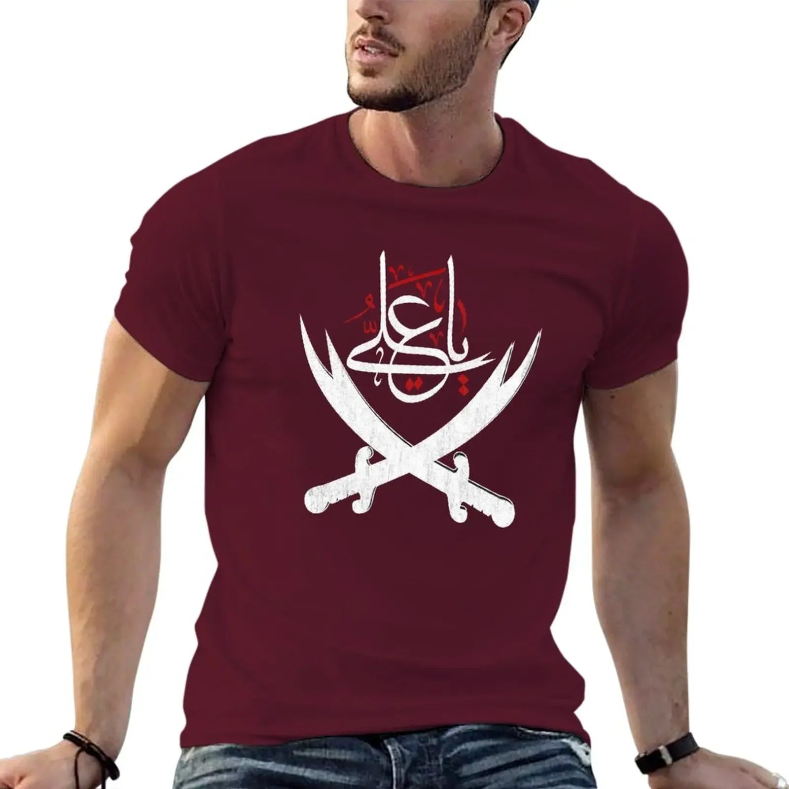 Sweat Mens T-Shirts Ya Ali Muharram Ashura Imam Hussain Karbala Oversized