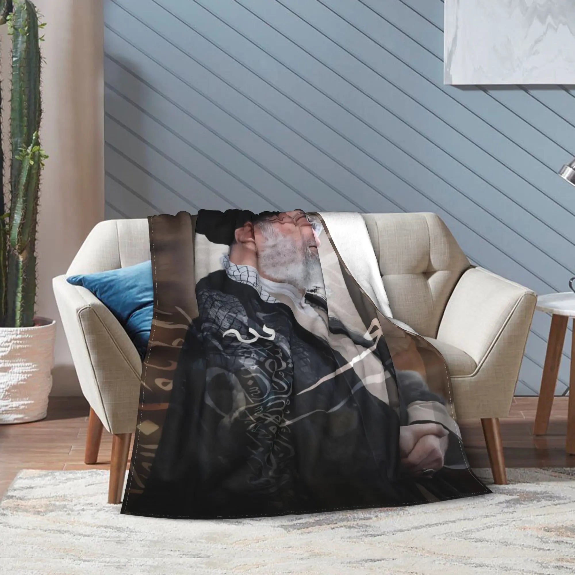 Ayatollah Sayyed Ali Khamenei Iranian Leader Blanket Aesthetic Throw Blanket Home Decor Flannel Bedspread Sofa Bed Cover
